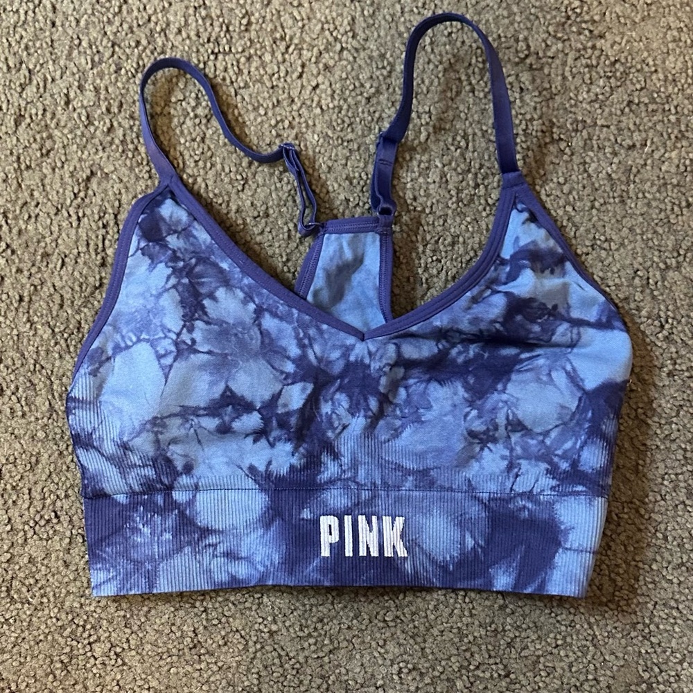 PINK Victoria's Secret Purple Tie-Dye Sports Bra